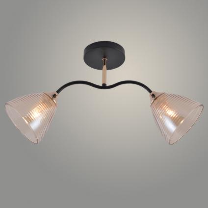Люстра XA1643A/2 BK+FGD черный/золото 2х60W E27 d540 h280, HN25